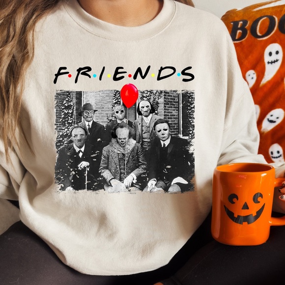 Gildan Sweaters - "Frightful Friends Unite: Halloween Villain T-shirt Extravaganza! 🎃👻#Halloween